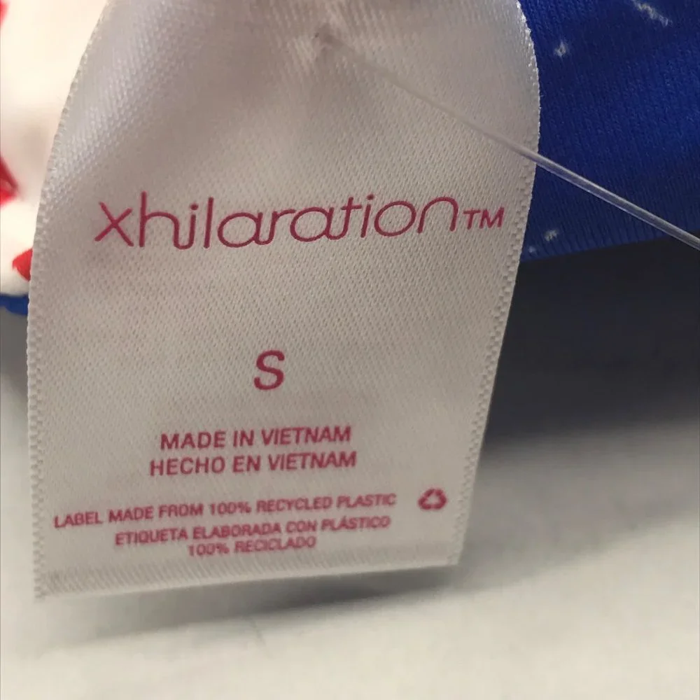 Xhilaration Junior's Sz. Small 0-2 Reversible Triangle Bikini Top Red Stripe New